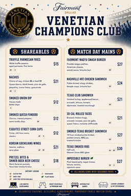 _Food Menu - Venetian Champions Club - Fairmont Da